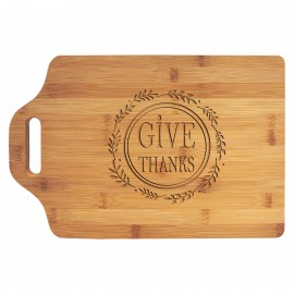 Promotional 15" x 10" Bamboo Cutting Board w/ Handle