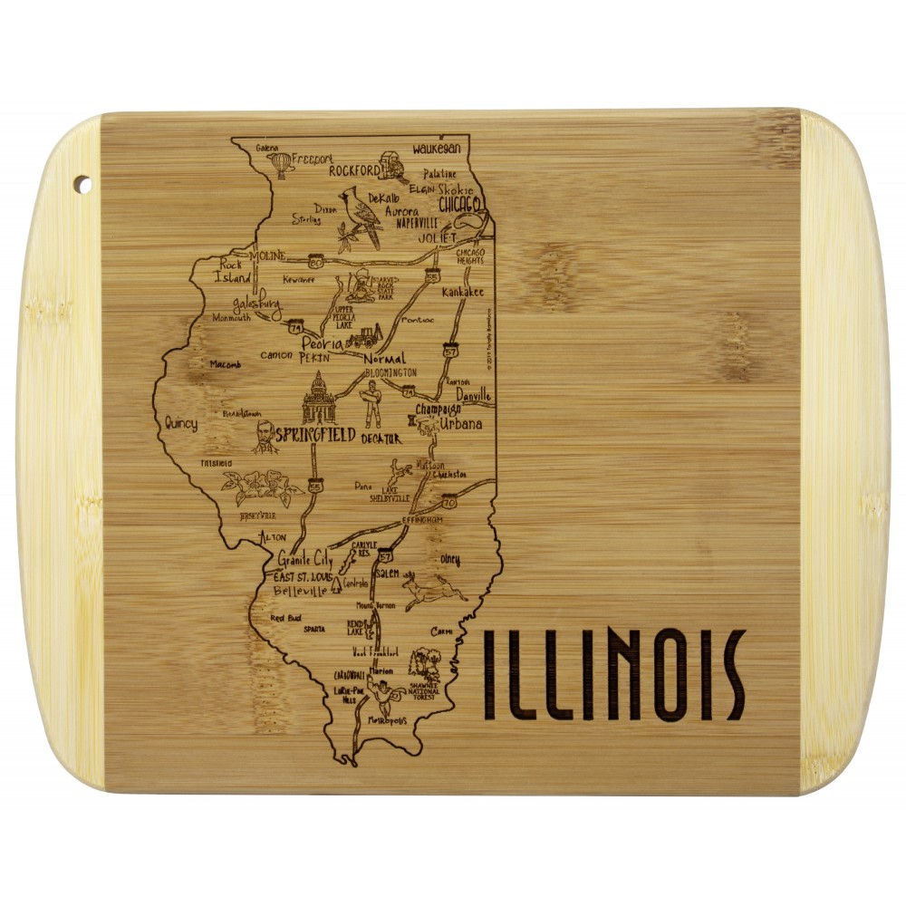 A Slice of Life Illinois Serving & Cutting Board with Logo A Slice of Life Illinois Serving & Cutting Board with Logo