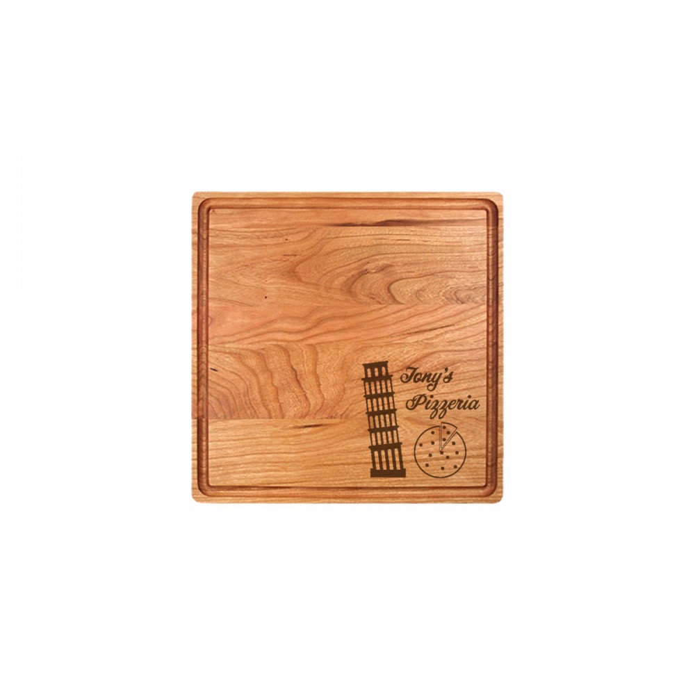 Promotional 12 x 12" Cherry Square Cutting Board with Juice Groove
