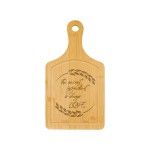 13" x 7" Bamboo Cutting Board Paddle Shape with Juice Groove with Logo