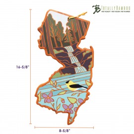 New Jersey State Shaped Serving & Cutting Board w/Artwork by Summer Stokes with Logo