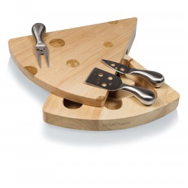 Swiss - Swivel Cutting & Cheese Board w/3 Cheese Tools with Logo