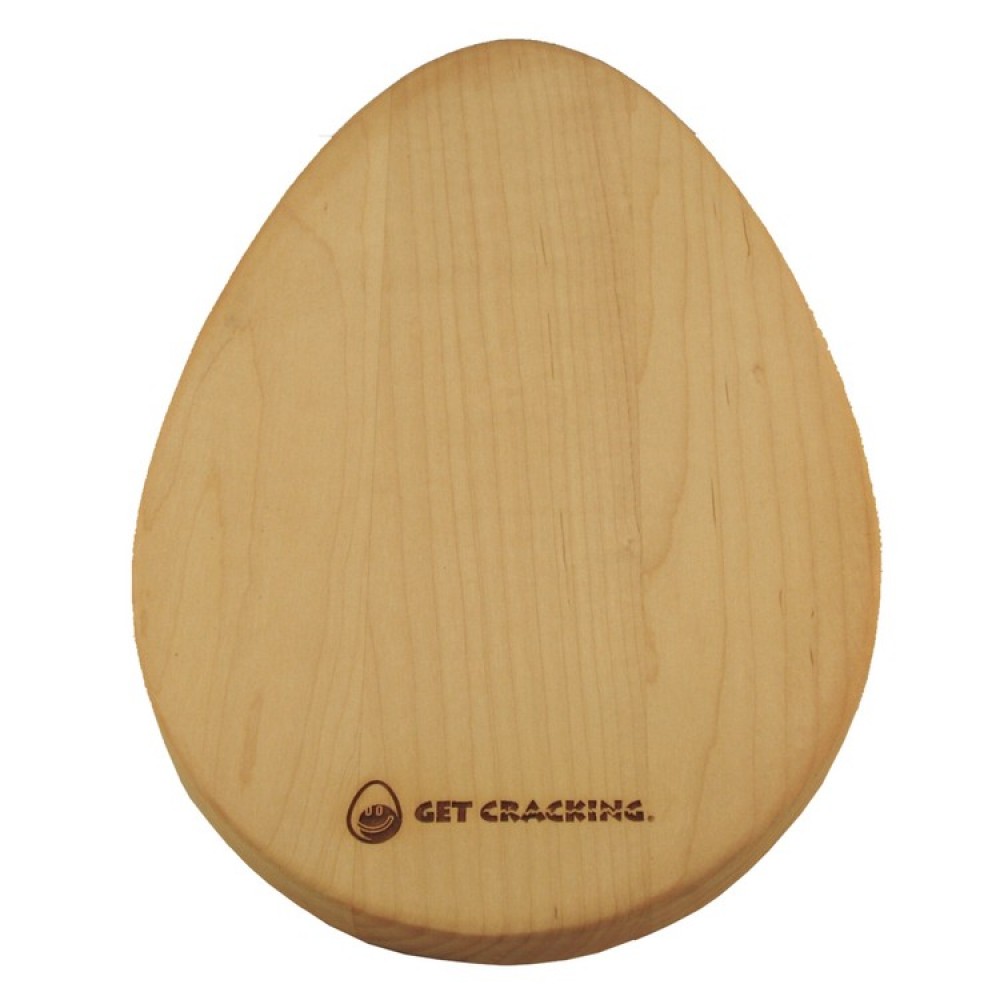 Egg Shaped Wood Cutting Board with Logo
