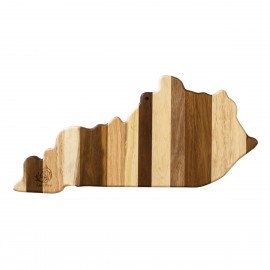 Logo Branded Rock & Branch Shiplap Series Kentucky State Shaped Wood Serving & Cutting Board