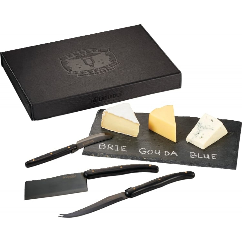 Logo Branded Laguiole Black Cheese & Serving Set