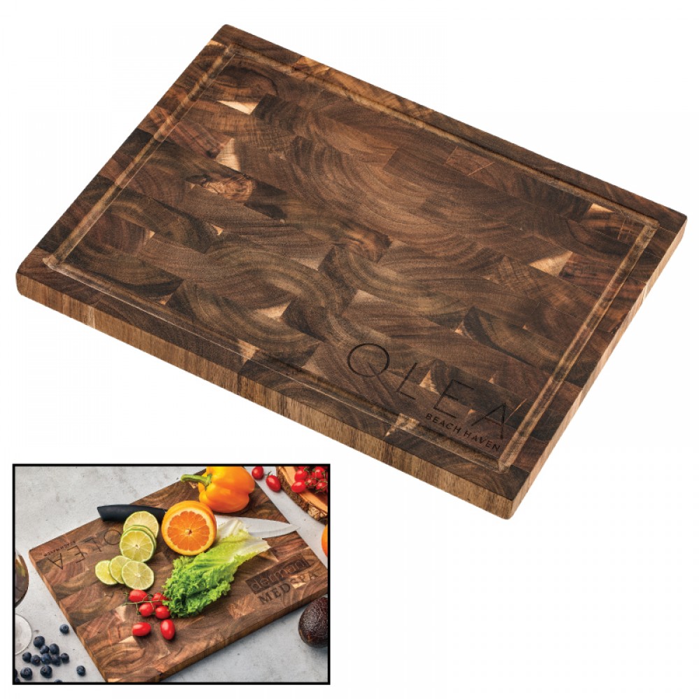 Deluxe Acacia Wood Cutting Board Butcher Block with Logo Deluxe Acacia Wood Cutting Board Butcher Block with Logo