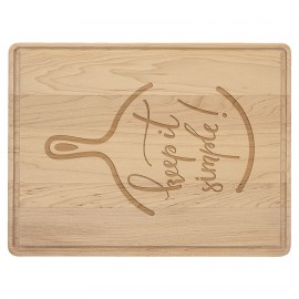 Personalized 11 1/2" x 8 3/4" Maple Cutting Board with Drip Ring