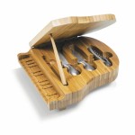 Piano Shaped Cutting Board w/3 Wine & Cheese Tools with Logo