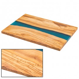 Promotional Olive Wood & Blue Resin Serving Cutting Board