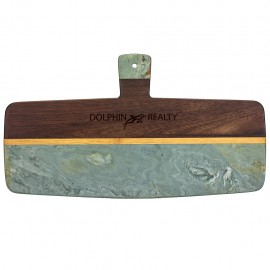 Personalized Rock & Branch Slate & Acacia Paddle Serving Board