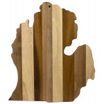Rock & Branch Shiplap Series Michigan State Shaped Wood Serving & Cutting Board with Logo