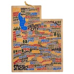 Utah State Shaped Cutting & Serving Board w/Artwork by Wander on Words with Logo