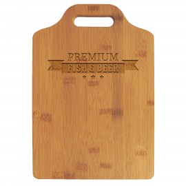 13" x 9" Bamboo Cutting Board with Handle with Logo