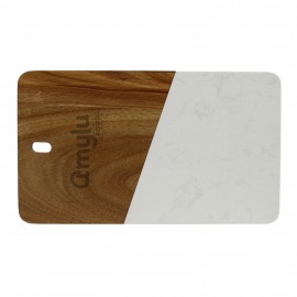Acacia Wood and Mable Cutting Board with Logo  Acacia Wood and Mable Cutting Board with Logo