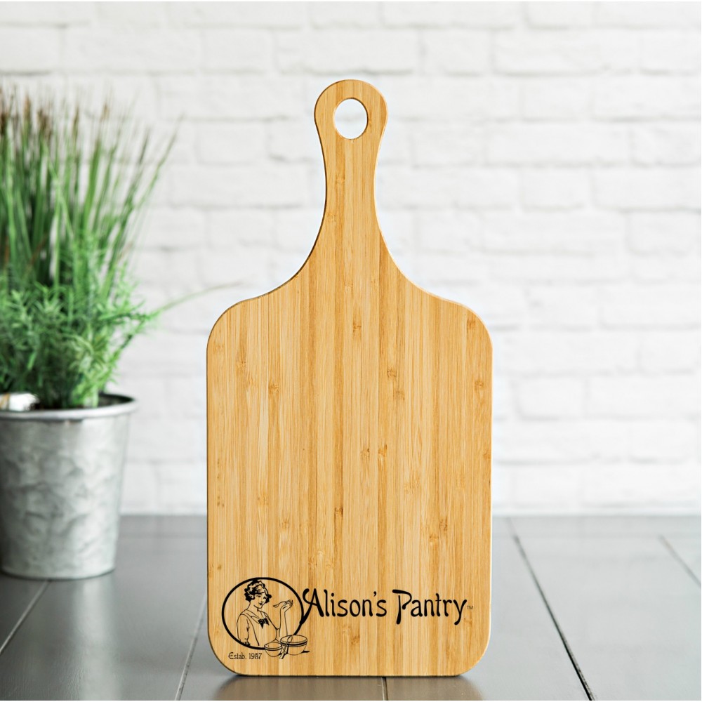 Custom Imprinted 5.5x11.5 Handled Bamboo Wooden Cutting Boards Custom Imprinted 5.5x11.5 Handled Bamboo Wooden Cutting Boards