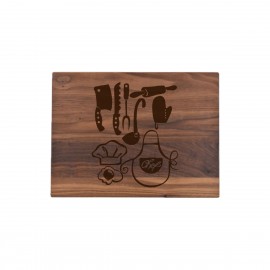 9" x 12" Walnut Rectangular Cutting Board with Logo