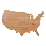 Personalized USA Shape Bamboo Cutting Board