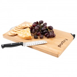 Promotional Bamboo Cutting Board w/Knife Sharpener