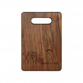 11" x 8" Walnut Rectangle Shape Cutting Board with Logo  11" x 8" Walnut Rectangle Shape Cutting Board with Logo