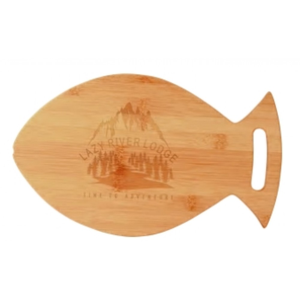 Fish Shaped Bamboo Cutting Board with Logo