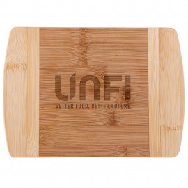 The Wellington 8-Inch Two-Tone Bamboo Cutting Board (Factory Direct - 10-12 Weeks Ocean) with Logo  The Wellington 8-Inch Two-Tone Bamboo Cutting Board (Factory Direct - 10-12 Weeks Ocean) with Logo