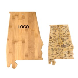 Alabama State Shaped Wooden Cutting Board Custom Imprinted  Alabama State Shaped Wooden Cutting Board Custom Imprinted