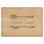 9.75" x 13.75" Maple Wood Cutting Boards w/Drip Ring with Logo