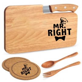 Custom Imprinted Kitchen Gift Set with Cutting Board and Utensils