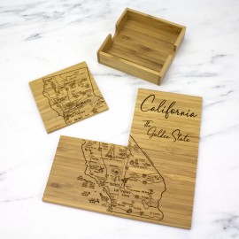Logo Branded California Puzzle Coaster Set