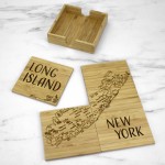 Long Island Puzzle Coaster Set with Logo