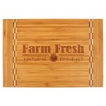 Bamboo Cutting Board With Butcher Block Inlay 15" X 10 1/4" with Logo