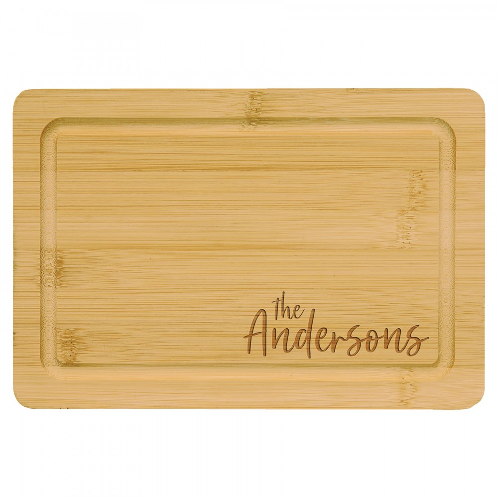Logo Branded 6" x 9" Bamboo Wood Cutting Boards w/ Drip Ring Logo Branded 6" x 9" Bamboo Wood Cutting Boards w/ Drip Ring