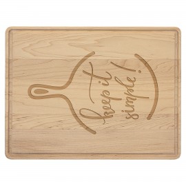 Maple Cutting Board with Drip Ring 11 1/2" x 8 3/4" with Logo  Maple Cutting Board with Drip Ring 11 1/2" x 8 3/4" with Logo