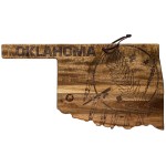 Rock & Branch Origins Series Oklahoma State Shaped Cutting & Serving Board with Logo