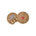 Logo Branded Bamboo Cheese Board With Knife