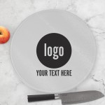 Custom Engraved Personalized Corporate Round Glass Cutting Board