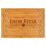 15" x 10 1/4" Bamboo Cutting Board with Butcher Block Inlay with Logo