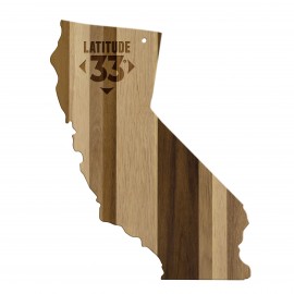 Promotional Rock & Branch Shiplap Series California State Shaped Wood Serving & Cutting Board