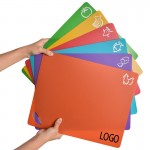 Logo Branded Set of 6 Colored Chopping Board With Food Icons w/ Easy-Grip Handles