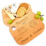 Logo Branded Personalized Mini Bamboo Cheese Board Portable Camping Cutting Board Compact Cracker & Snack