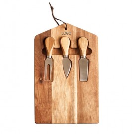 Premium Acacia Wood Cutting Board Set with Knife Kit Solid Wood Charcuterie & Cheese Board Custom Imprinted