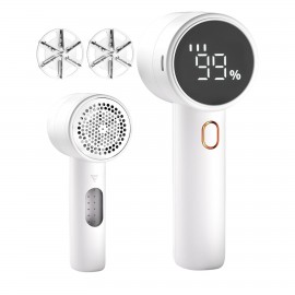 Smart LED Fabric Shaver & Lint Remover: 6-Blade Rechargeable Garment Revitalizer Logo Branded