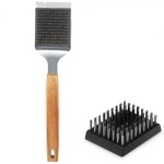 Stainless Steel Barbecue Grill Brush w/ Replaceable Bristles Head with Logo