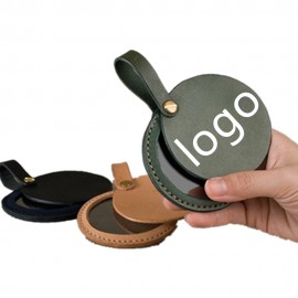 Logo Branded Swivel Leather Make Up Mirror Case  Logo Branded Swivel Leather Make Up Mirror Case