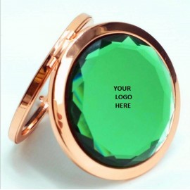 Crystal Rose Gold Metal Frame Pocket Mirror with Logo