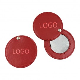 Swivel Round Shape Leather Mirror Custom Printed