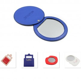 Swivel Make Up Mirror w/Leather Case with Logo