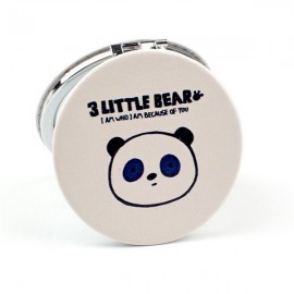 Custom Round PU Leather Double Sided Compact Mirror