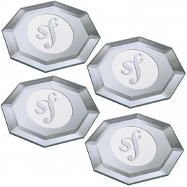 Set of Four Mirror Coasters with Logo