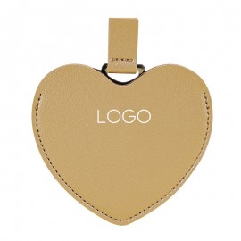 Stainless Steel Heart Shape Compact Makeup Mirrors with Logo